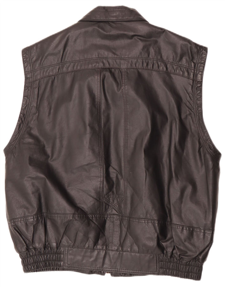 Colete de couro masculino Rover & Lake IT 50 grande preto