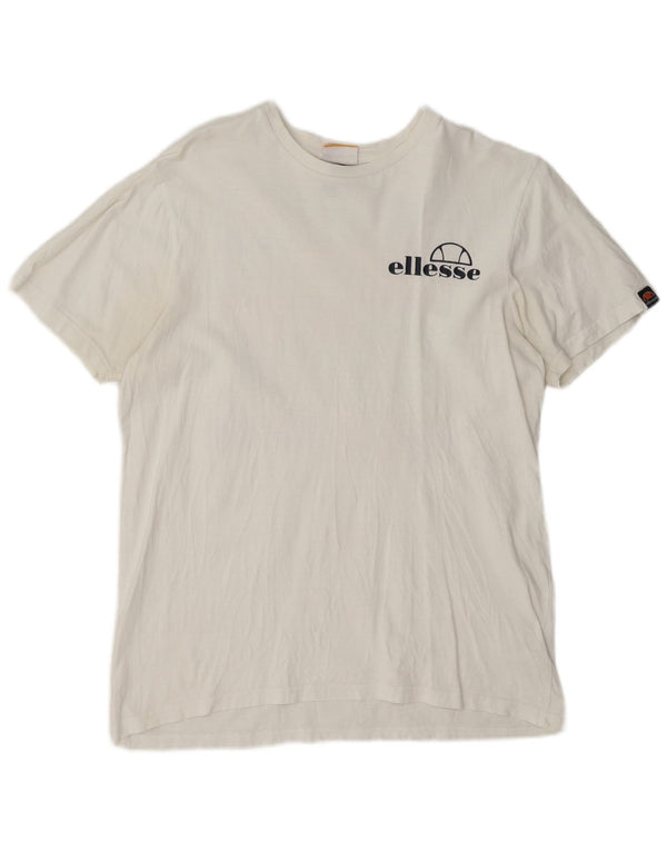 Camiseta feminina Ellesse com estampa gráfica UK 14 algodão branco médio