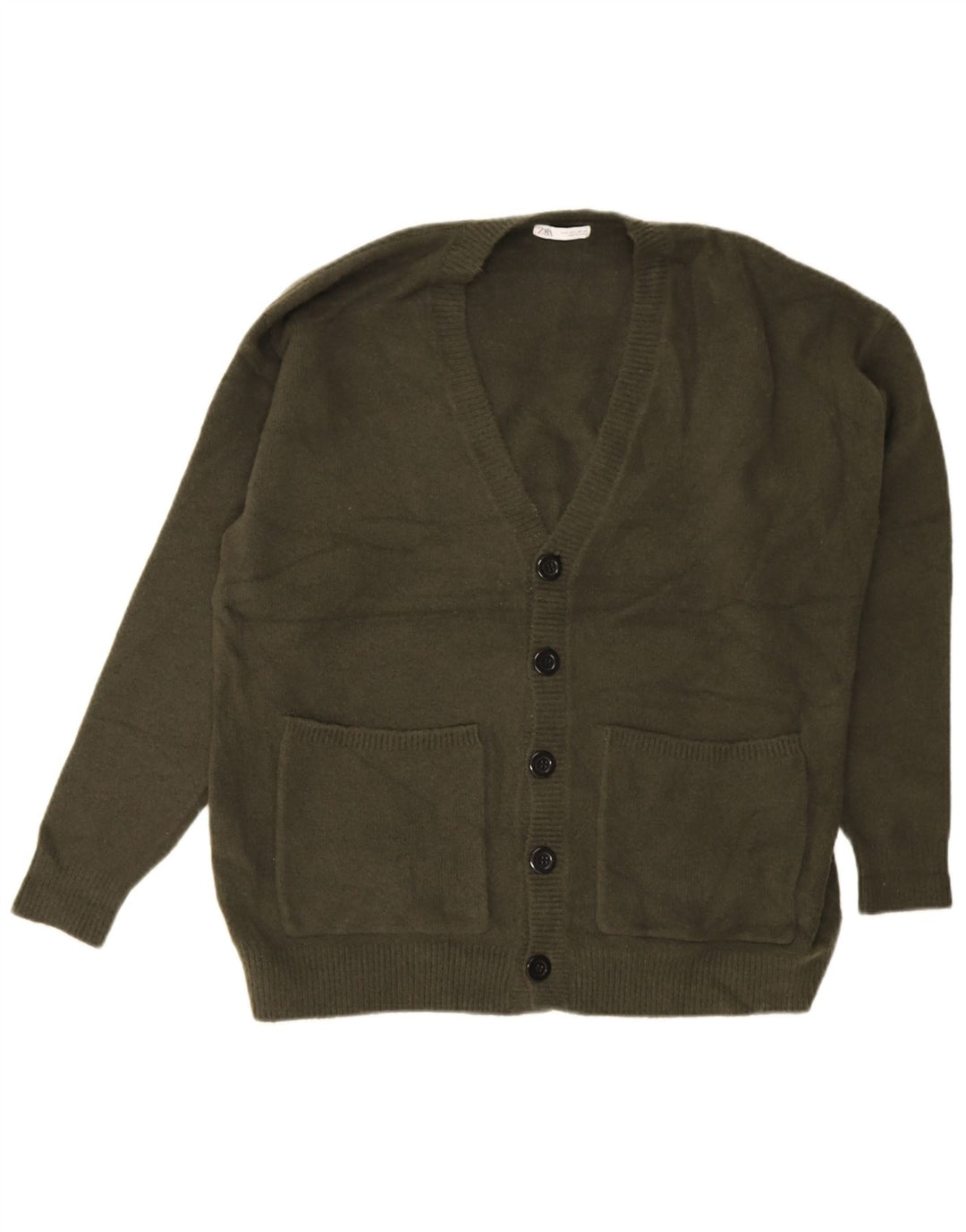 Suéter cardigã masculino Zara grande acrílico cáqui