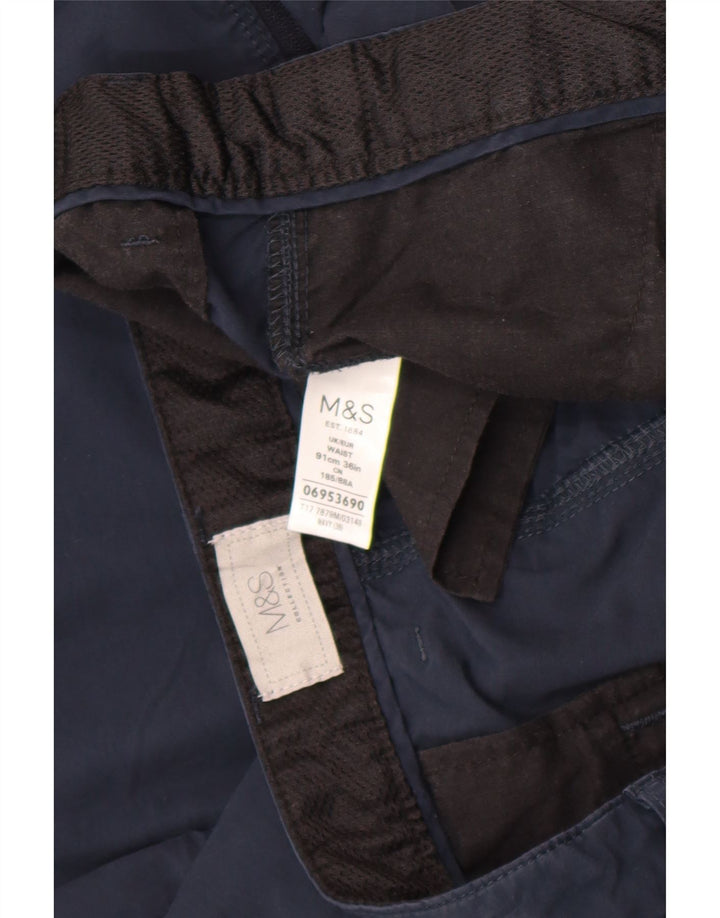 Shorts cargo masculino Marks & Spencer W36 grande algodão azul marinho