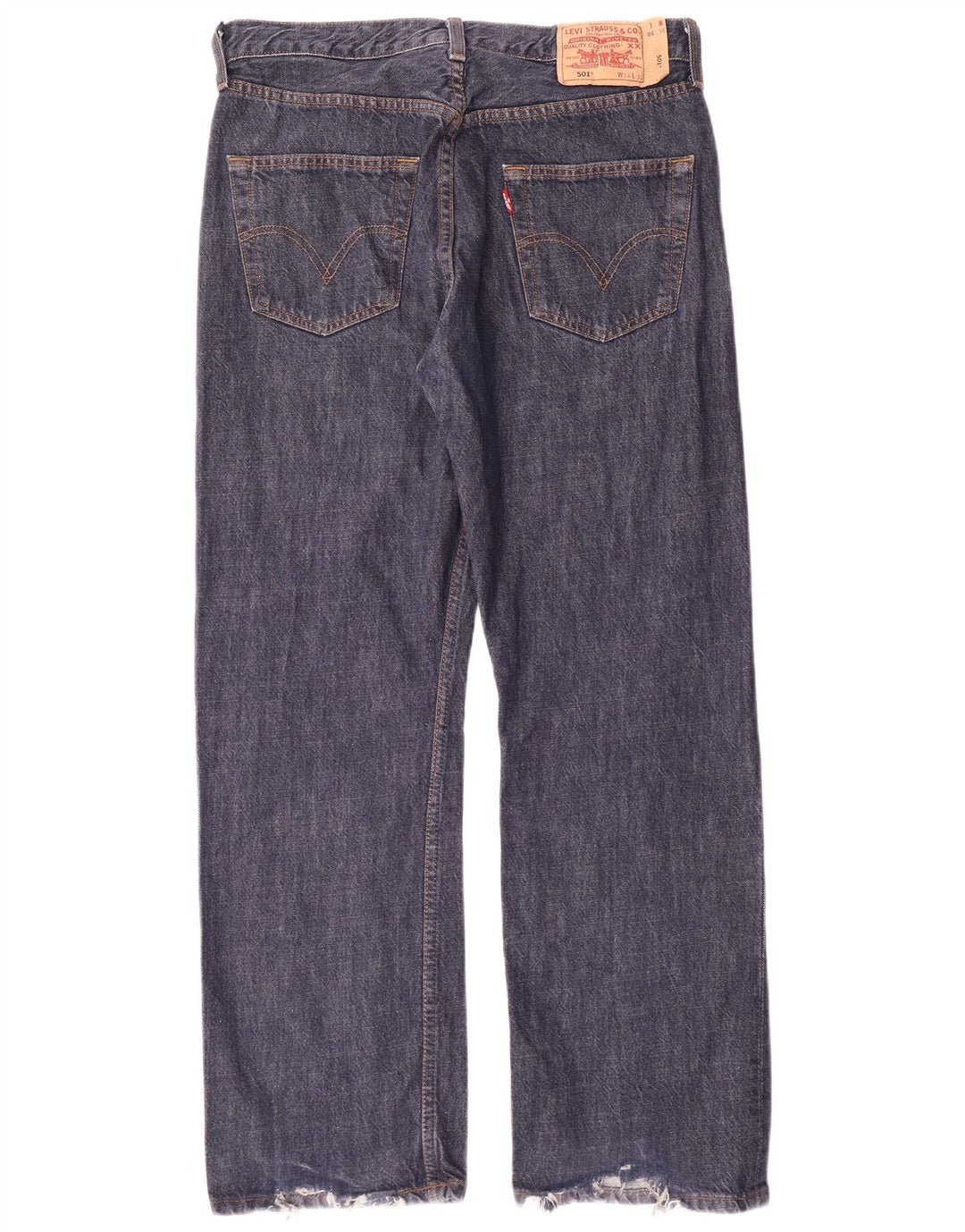 LEVI'S Masculino 501 Straight Jeans W34 L30 Azul Marinho Algodão