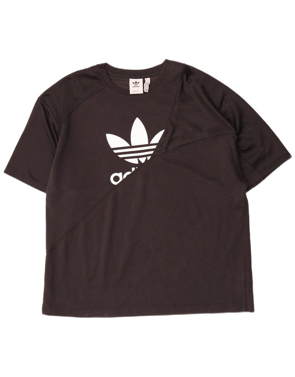 Adidas Mens Graphic T-Shirt Top Grande Poliéster Preto