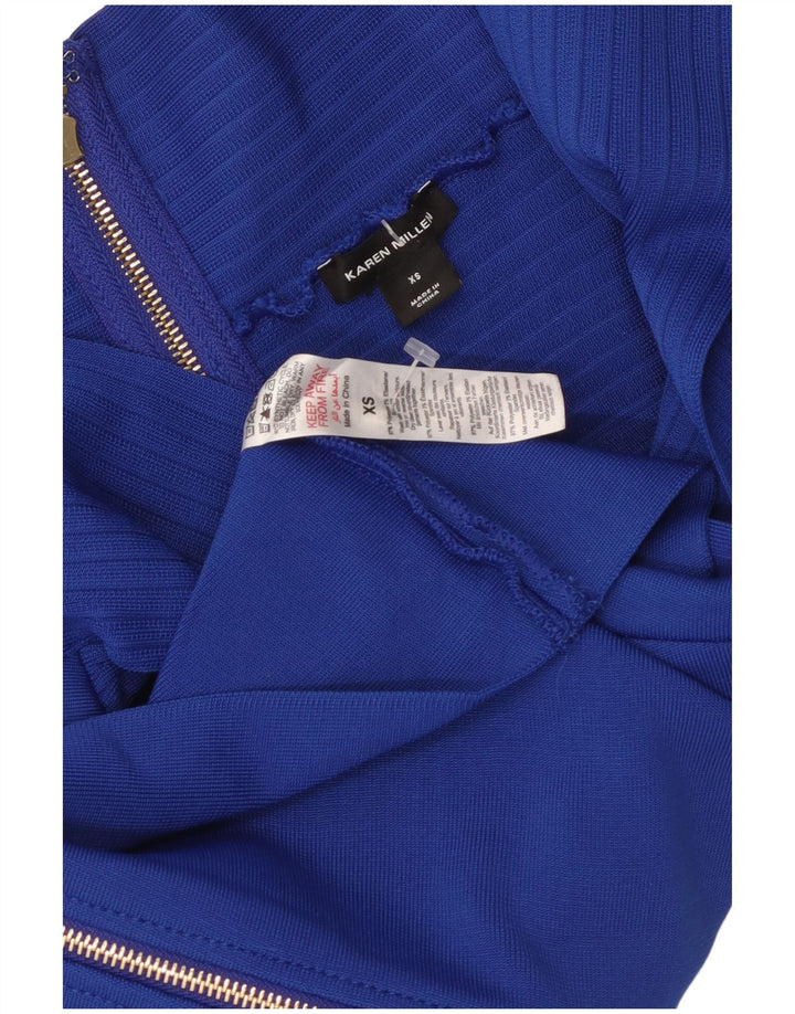Blusa feminina Karen Millen sem ombro UK 4 XS azul poliéster
