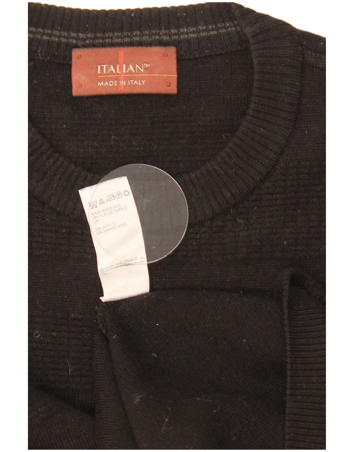 Suéter masculino Marks & Spencer com gola redonda, acrílico preto grande