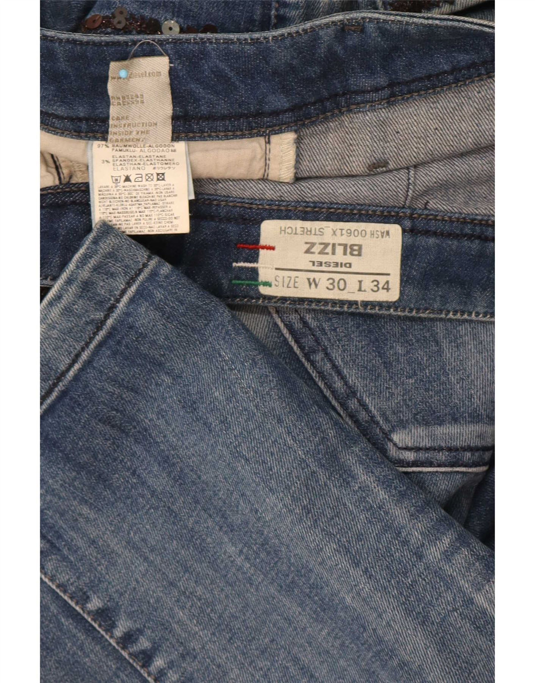 Diesel Feminino Blizz Slim Jeans W30 L34 Azul Algodão