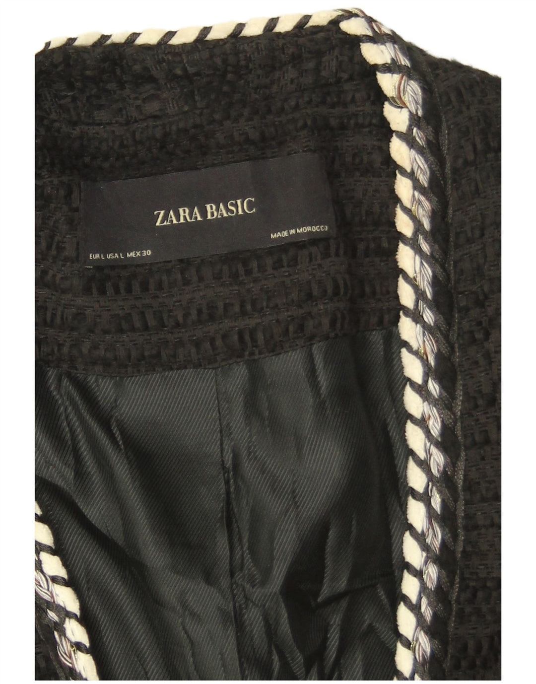 Jaqueta Zara Womens Open Blazer Reino Unido 14 Grande Preto