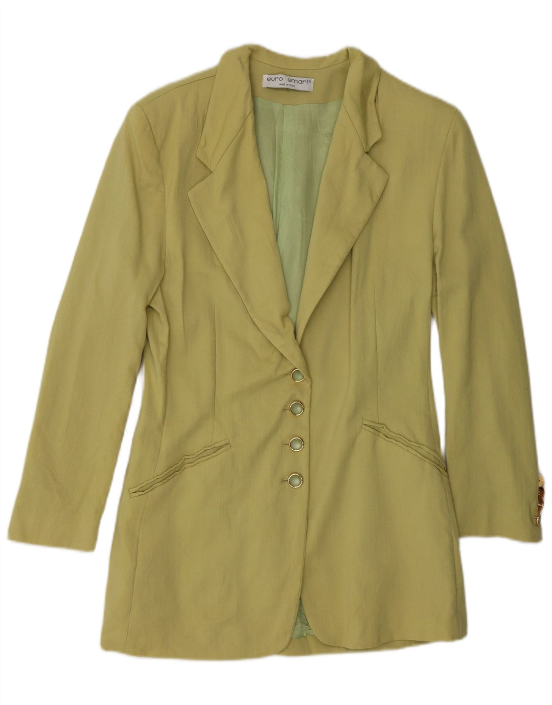 Jaqueta blazer feminina vintage com 4 botões IT 44 viscose cáqui média