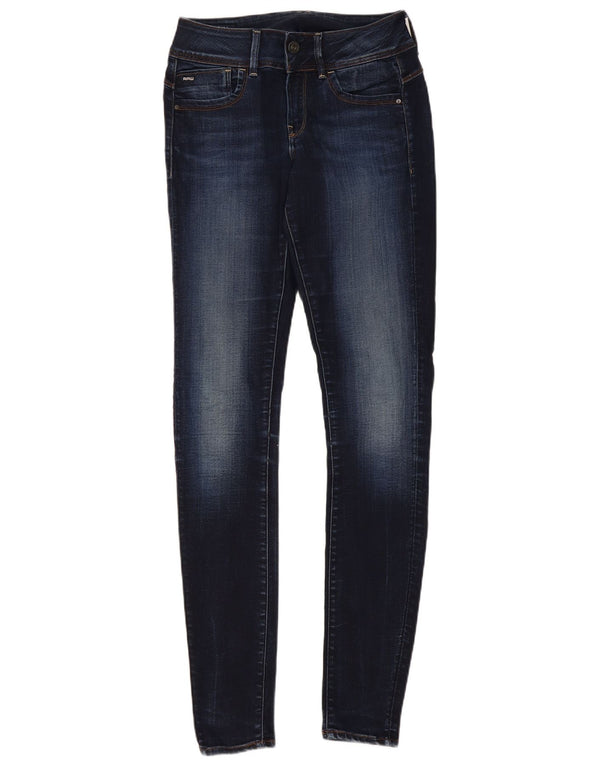 G-Star feminino Lynn cintura média jeans skinny W30 L36 azul marinho