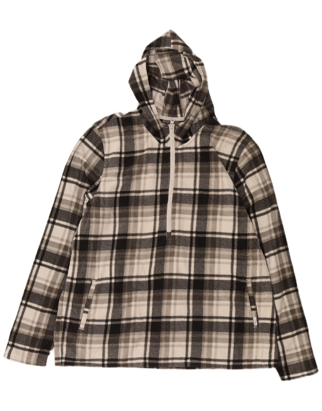 Suéter masculino O'Neill com capuz e zíper e gola em lã 2XL poliéster xadrez cinza