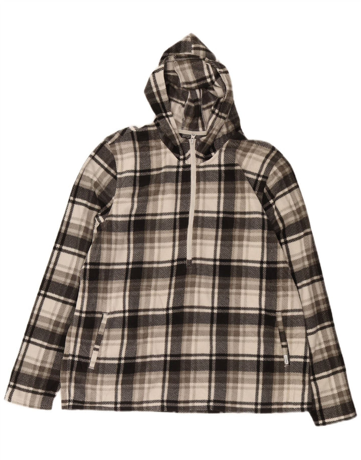 Suéter masculino O'Neill com capuz e zíper e gola em lã 2XL poliéster xadrez cinza