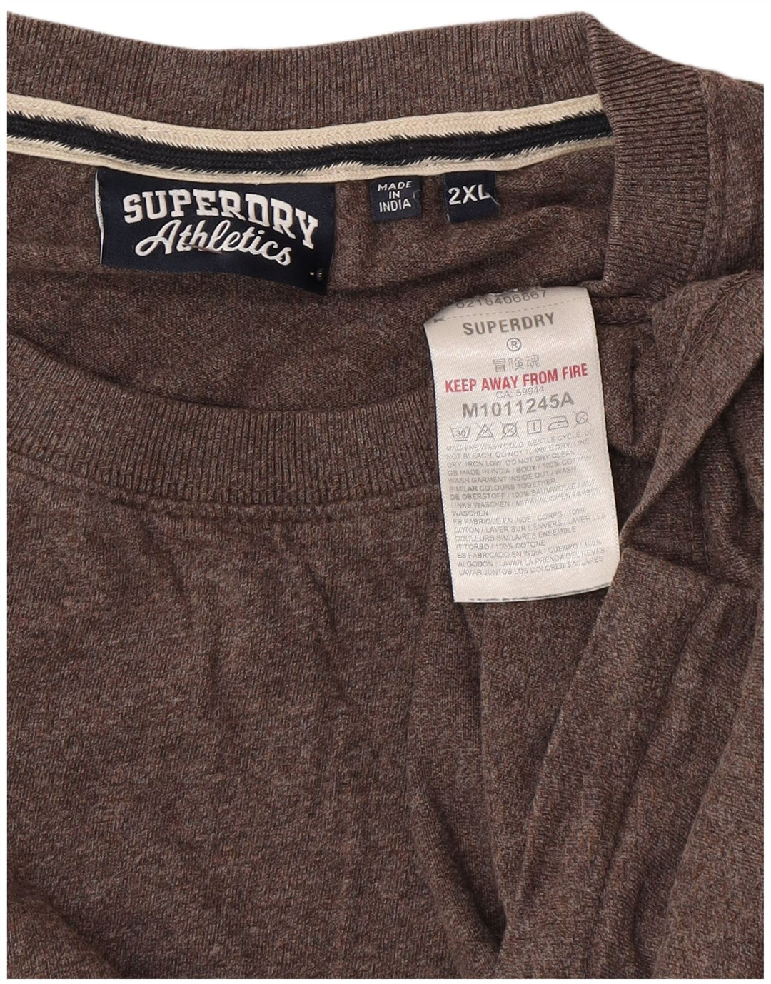 Camiseta masculina Superdry Top 2XL algodão marrom