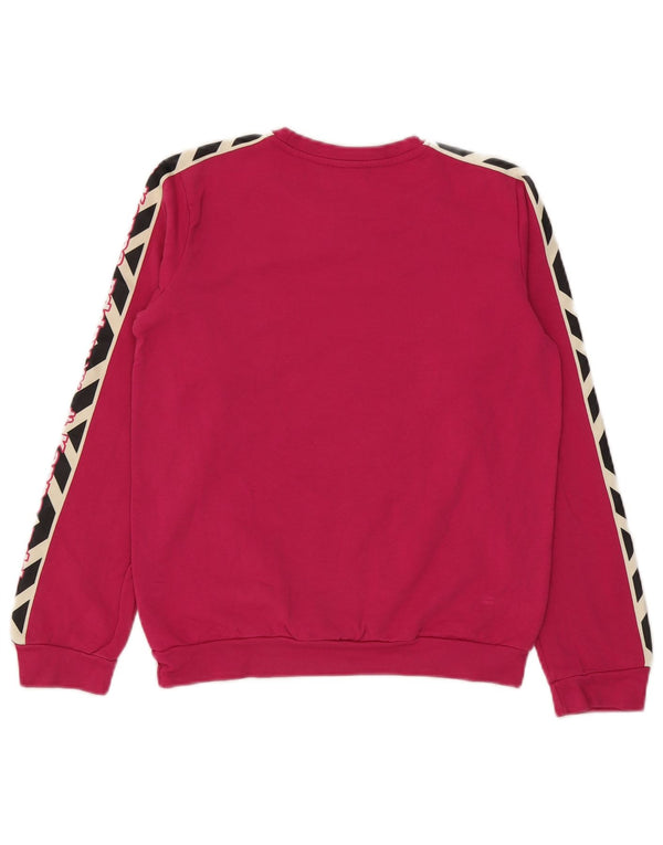 Kappa Girls Graphic Sweatshirt Jumper 15-16 Years Pink Colourblock Cotton