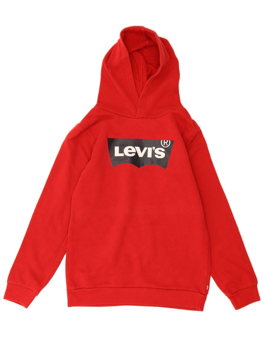 LEVI'S Boys Graphic Hoodie Jumper 13-14 Years XL Red Cotton Vintage Levi's and Second-Hand Levi's from Messina Hembry 