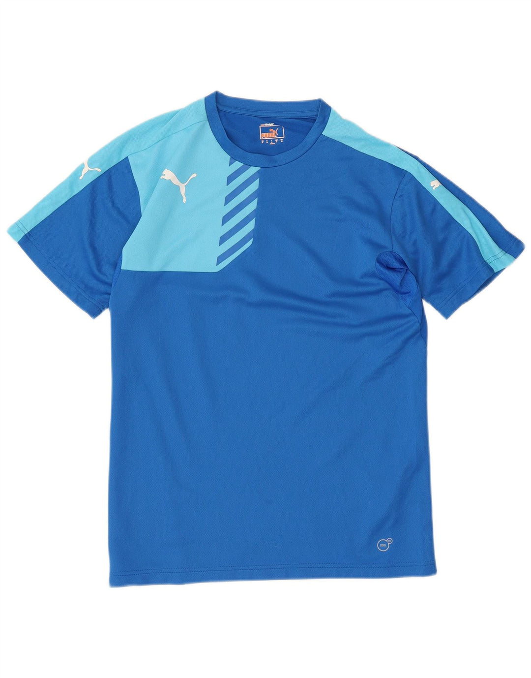 Camiseta masculina Puma Top médio azul colorblock poliéster