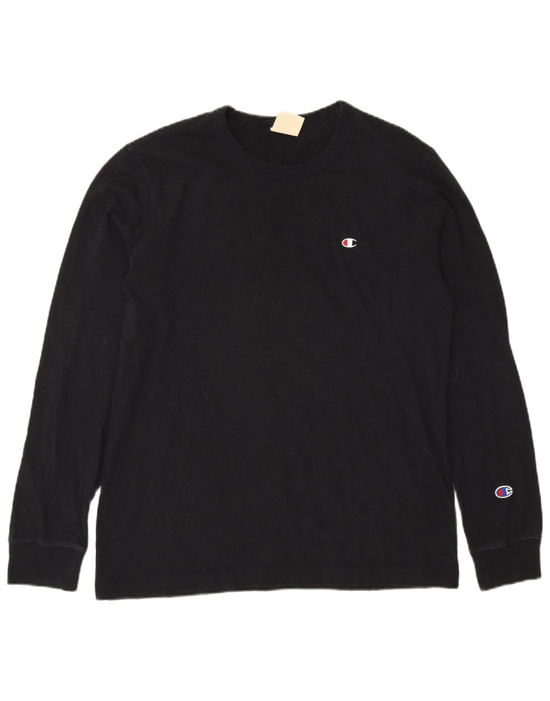 Campeão Mens Top Manga Longa XS Algodão Preto
