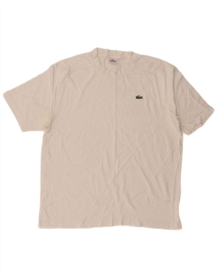 Camiseta masculina LACOSTE tamanho superior 6 XL algodão branco