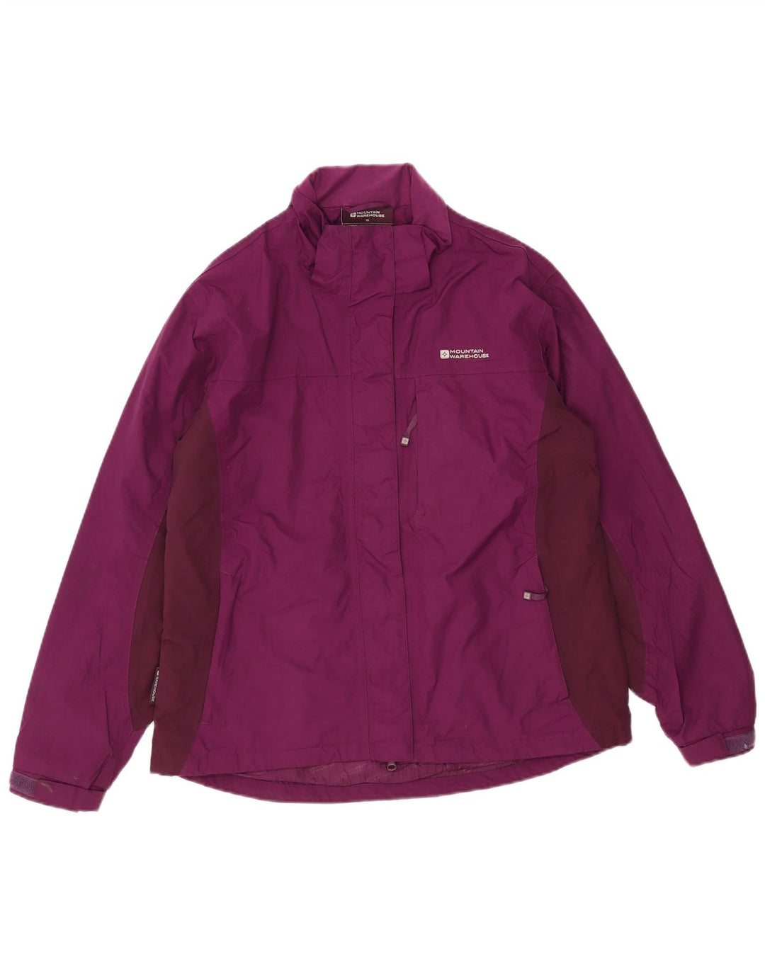 Jaqueta de chuva feminina Mountain Warehouse UK 16 grande bloco colorido roxo de nylon