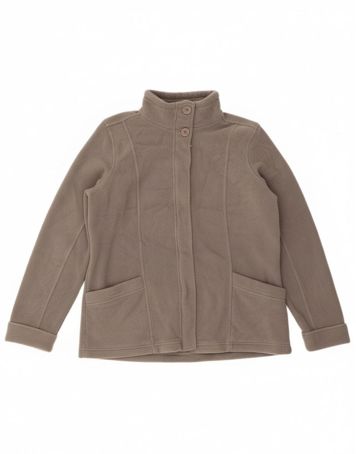 Jaqueta feminina de lã grande Marks & Spencer Reino Unido 12 poliéster cinza médio