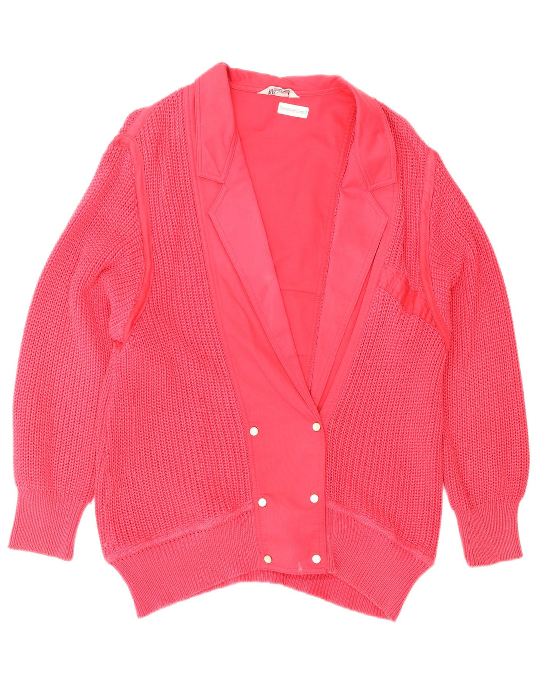 Suéter cardigã feminino vintage com peito duplo IT 42 rosa médio