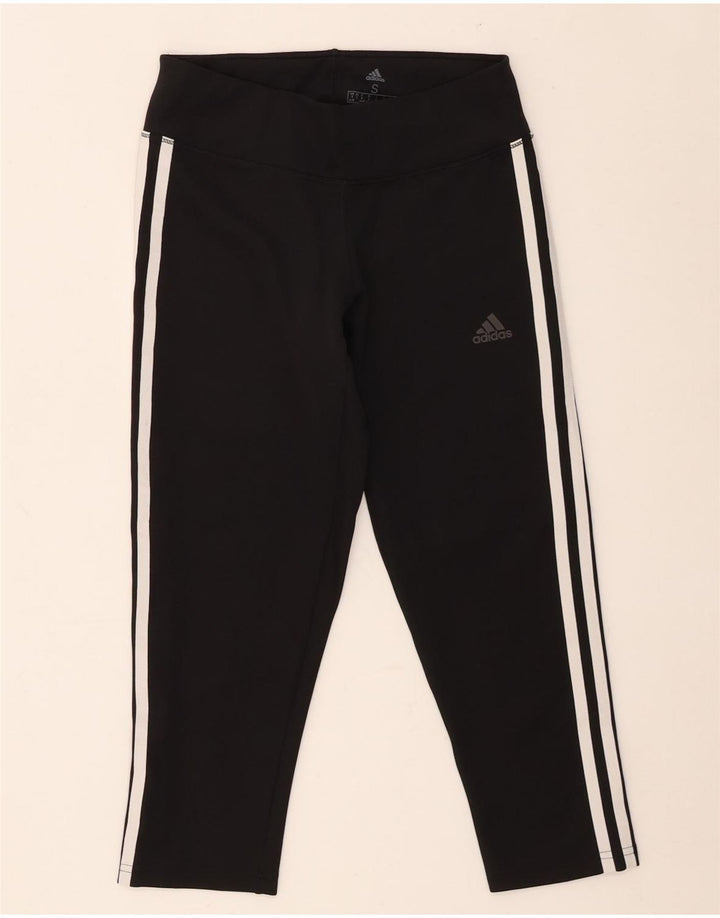 Adidas Womens Climalite Capri Leggings UK 8/10 Pequeno Poliéster Preto