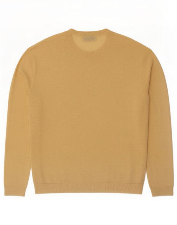 Zara Suéter masculino com gola redonda XL algodão amarelo