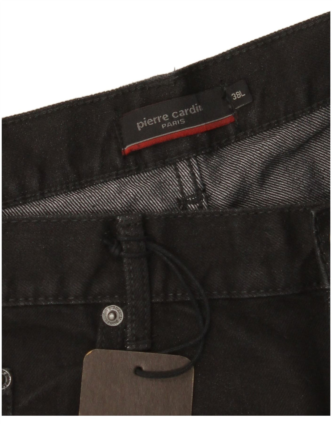 PIERRE CARDIN Masculino Paris Jeans Reto W38 L34 Algodão Preto