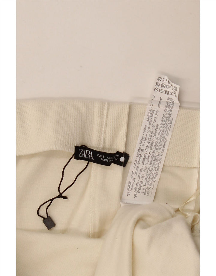 Saia midi feminina Zara pequena W26 algodão branco