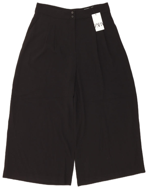 Zara Calça feminina cortada com pega 2XL W34 L28 poliéster preto