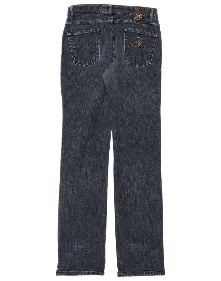 Jeans retos femininos Trussardi W28 L35 algodão azul marinho