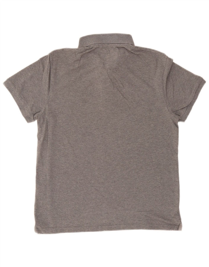 Camisa polo masculina Lyle & Scott algodão manchado cinza médio