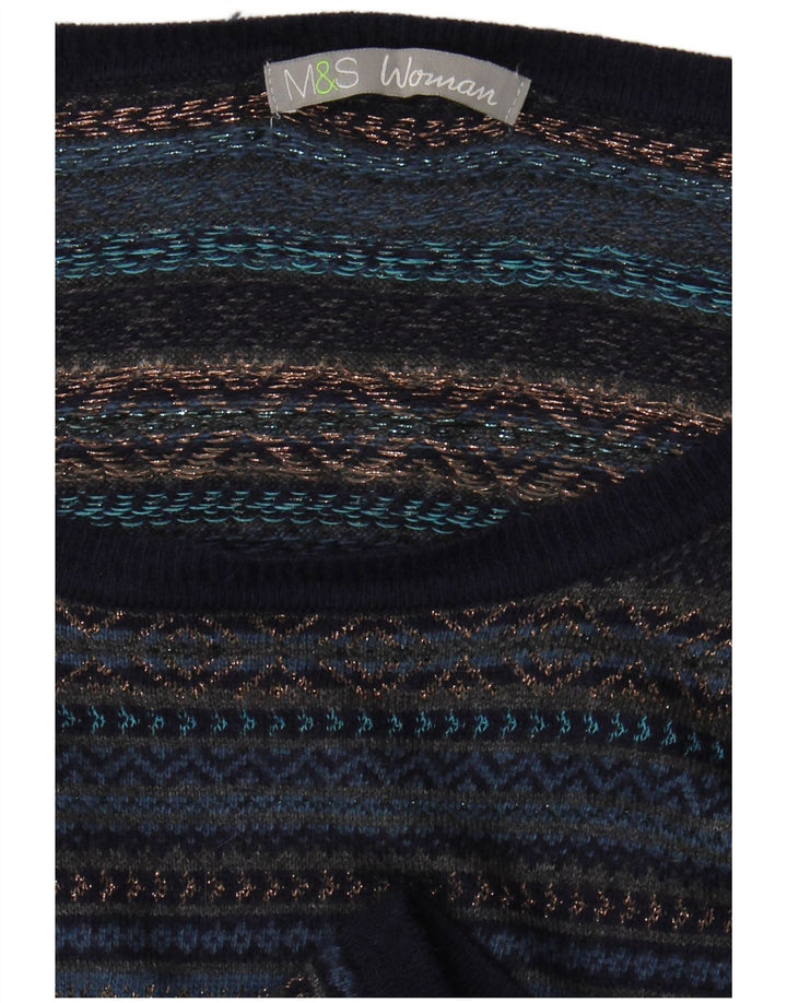Vestido jumper feminino Marks & Spencer UK 14 médio azul marinho Fair Isle