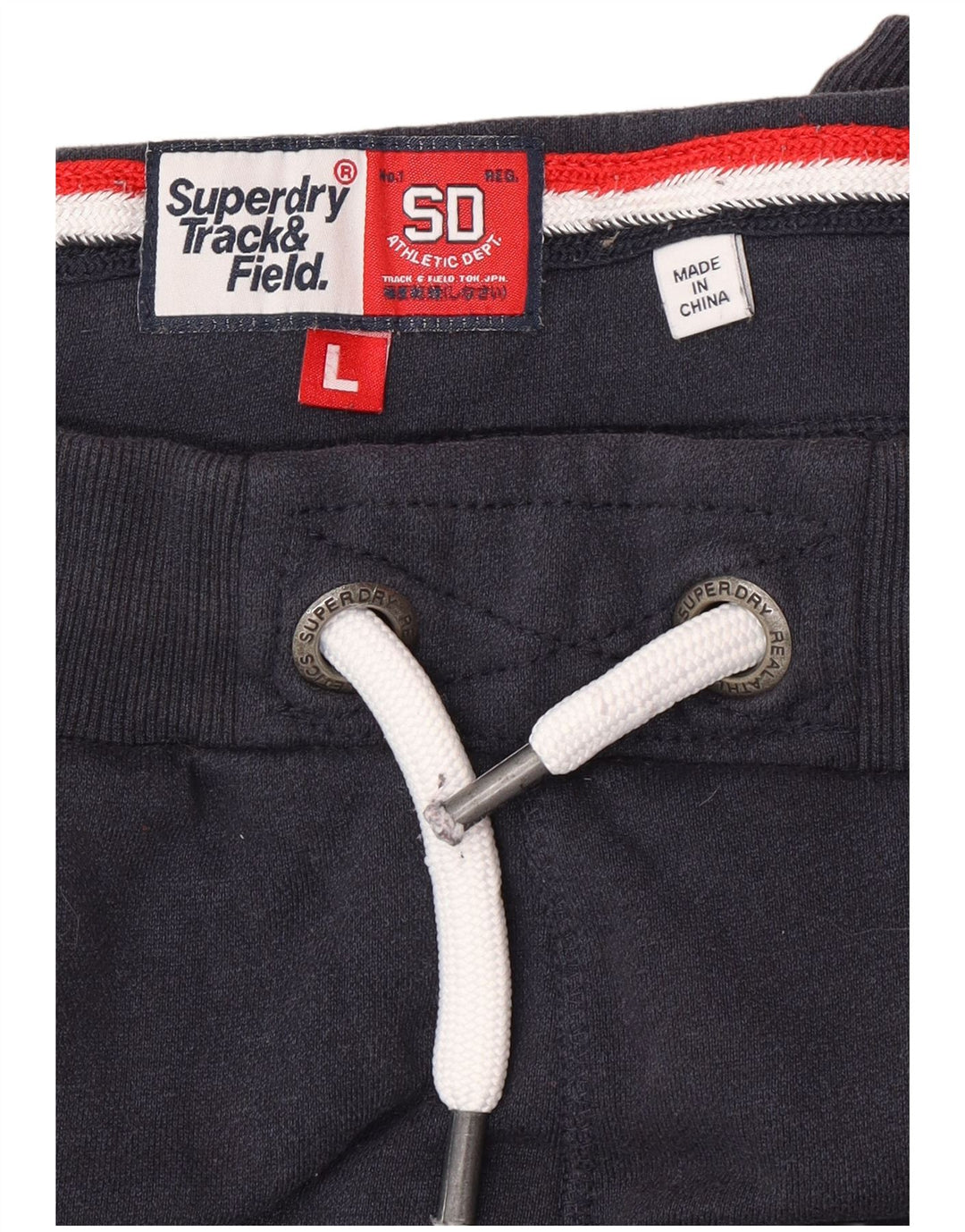 Calça de treino masculina SUPERDRY com estampa gráfica grande azul marinho