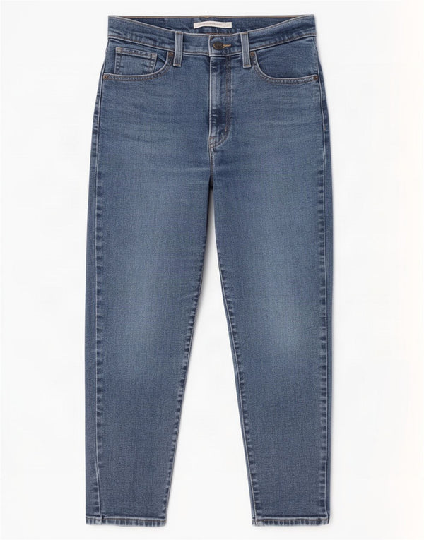 Jeans feminino Levi's Mom cintura alta cônico W27 L27 algodão azul