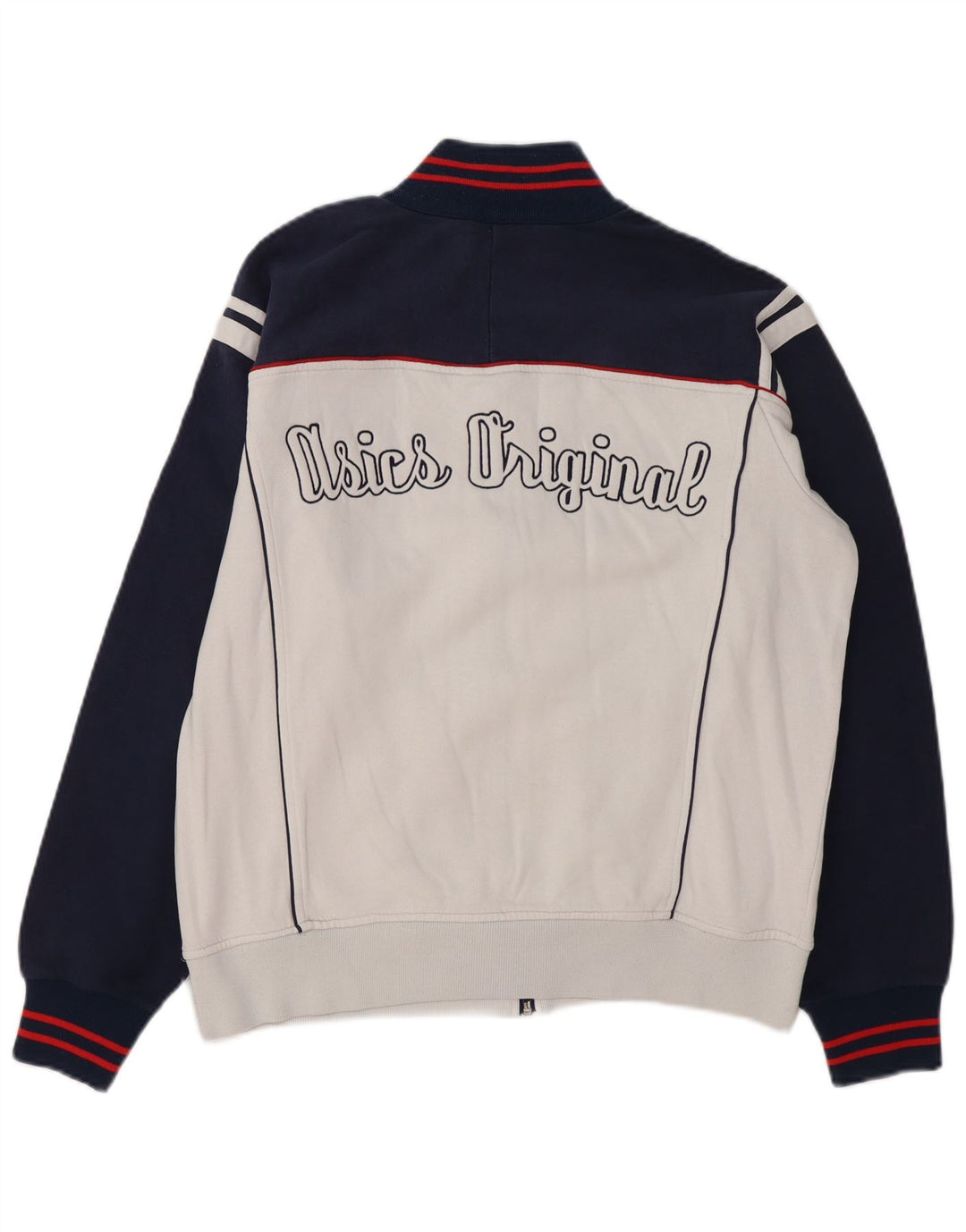 ASICS Mens Graphic Tracksuit Top Jaqueta grande bloco colorido branco