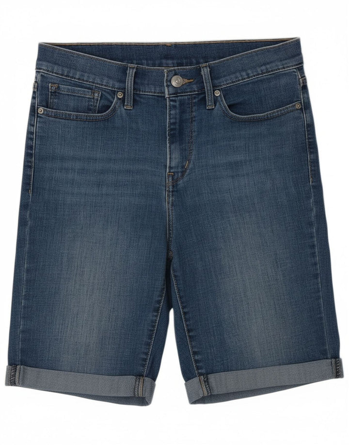 Shorts jeans feminino LEVI'S W27 pequeno algodão azul