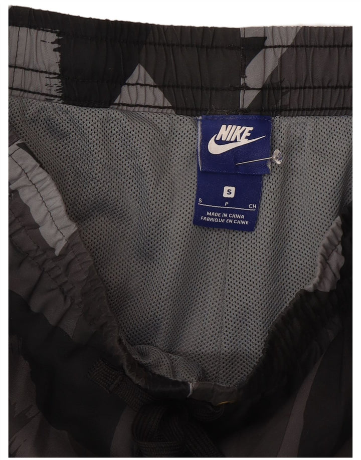 Shorts de natação masculino Nike pequeno poliéster geométrico cinza