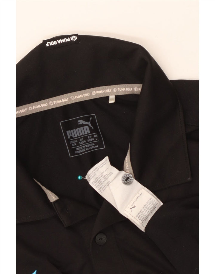 Camisa polo masculina Puma Golf grande poliéster preto