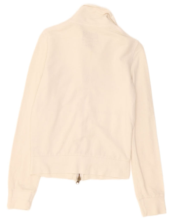 Guess Womens Graphic Tracksuit Top Jacket Reino Unido 10 Pequeno Algodão Branco