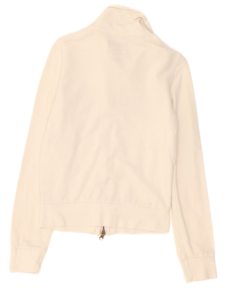 Guess Womens Graphic Tracksuit Top Jacket Reino Unido 10 Pequeno Algodão Branco