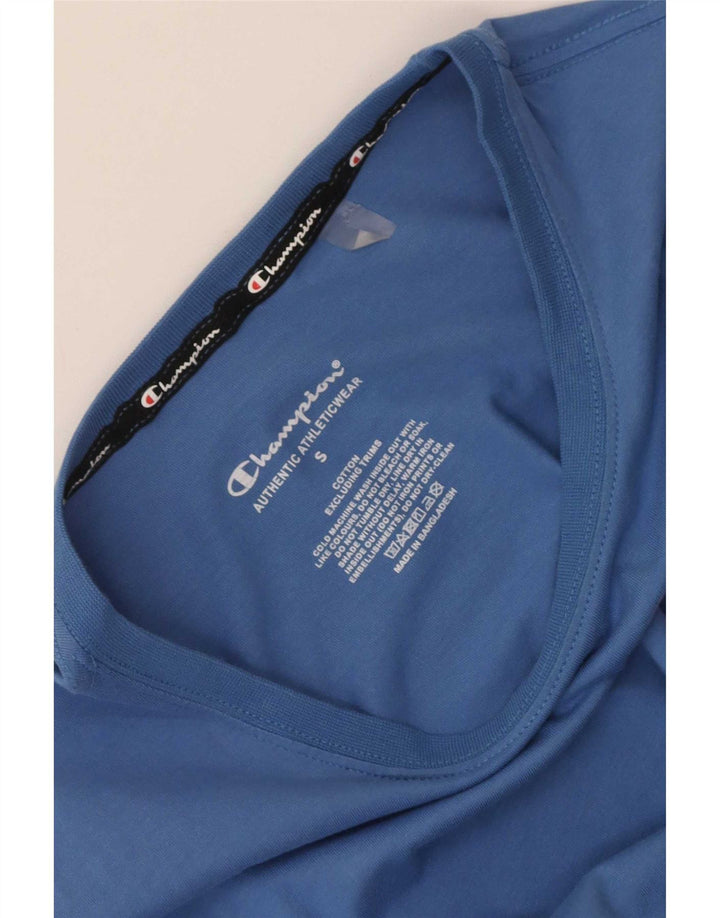 Camiseta masculina gráfica Champion pequeno algodão azul