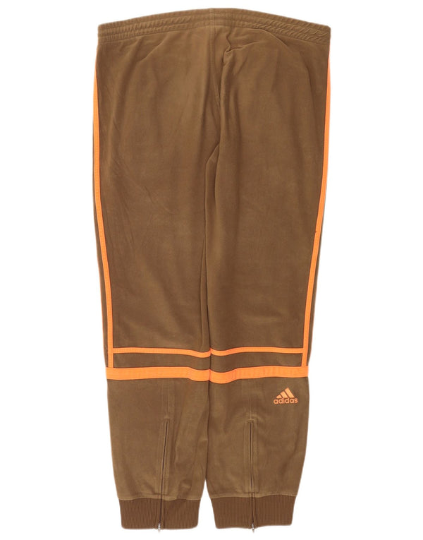 Adidas Womens Fleece Tracksuit Calças Joggers UK 16 Grande Bege Poliéster