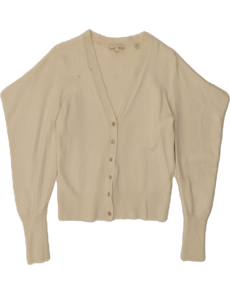 TED BAKER Womens Crop Cardigan Sweater Size 1 XS Off White Wool Vintage Ted Baker and Second-Hand Ted Baker from Messina Hembry 