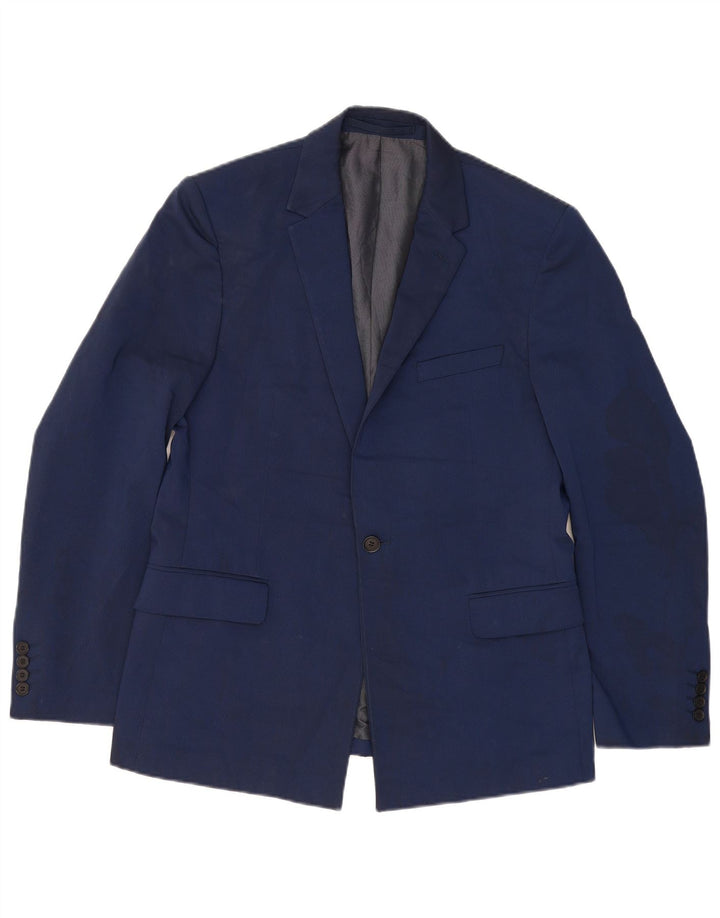 Jaqueta blazer masculina de 1 botão Marks & Spencer Reino Unido 40 grande azul marinho clássico