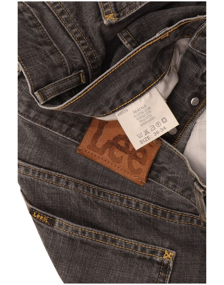 Lee Mens Seattle Straight Jeans W36 L28 Algodão Cinza
