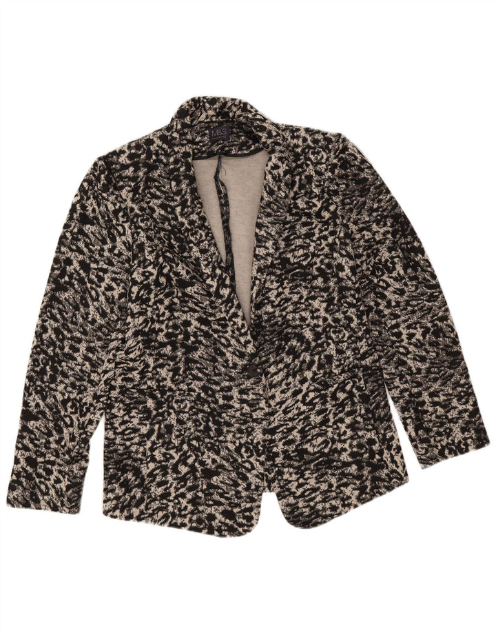 Jaqueta blazer feminina Marks & Spencer UK 16 grande bege estampa animal