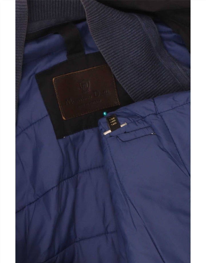 Casaco corta-vento masculino Massimo Dutti com capuz Reino Unido 40 grande azul marinho