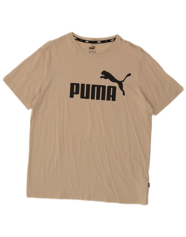 Puma Camiseta Feminina Graphic Top UK 14 Algodão Bege Médio