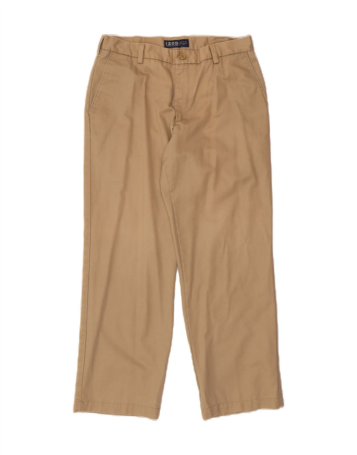 IZOD Mens Straight Chino Trousers W33 L30 Beige Cotton Vintage Izod and Second-Hand Izod from Messina Hembry 