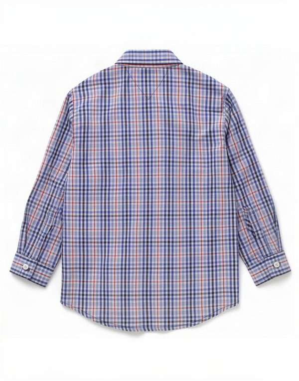 Tommy Hilfiger Baby Boys Shirt 18-24 Months Blue Gingham Cotton