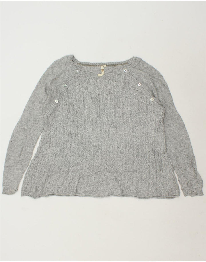 WHITE STUFF Girls Boat Neck Jumper Sweater 15-16 Years Grey Cotton Vintage White Stuff and Second-Hand White Stuff from Messina Hembry 